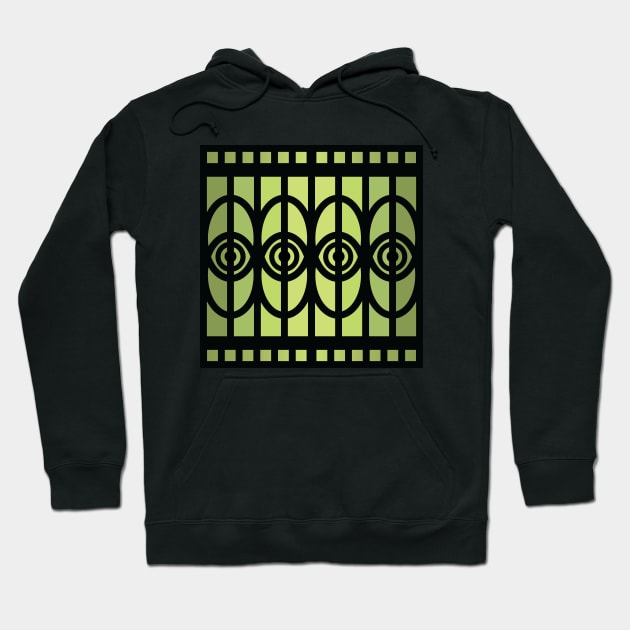 “Dimensional Eyes” - V.6 Green - (Geometric Art) (Dimensions) - Doc Labs Hoodie by Doc Labs